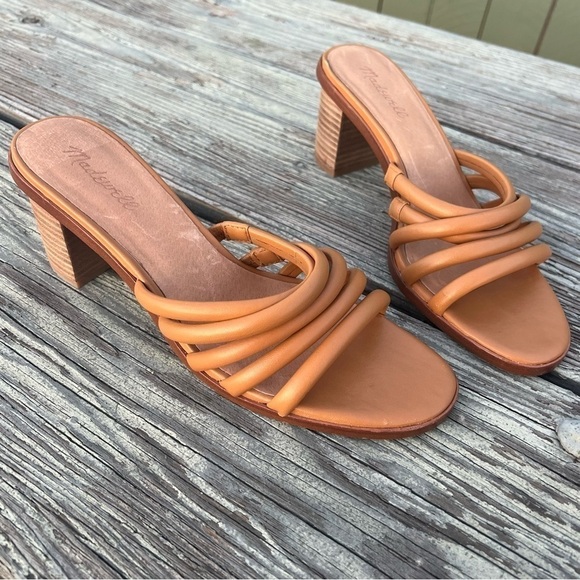 Madewell The Addie High Heels Leather Mule Slip On Sandals - Picture 3 of 9